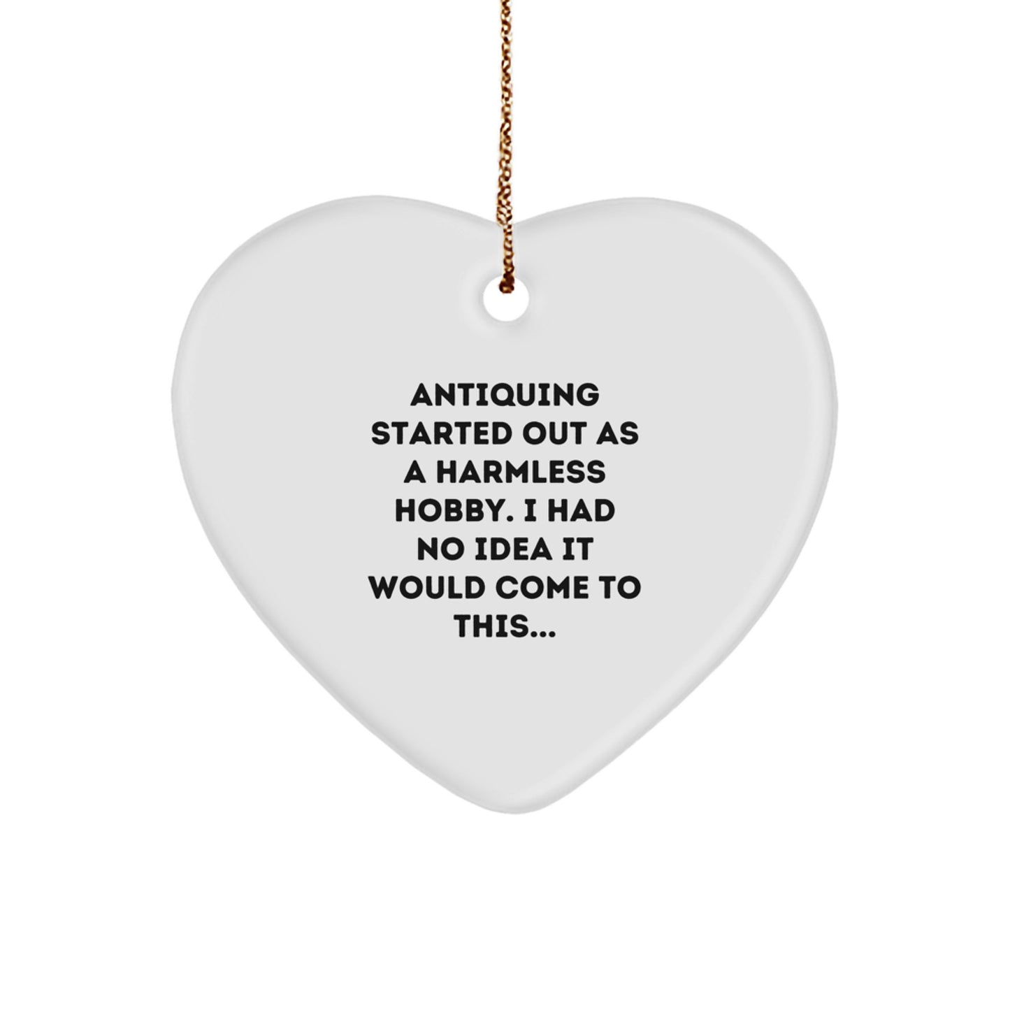 Christmas Gift for Her Present Antiquing Heart Ornament Keepsake - Image 1