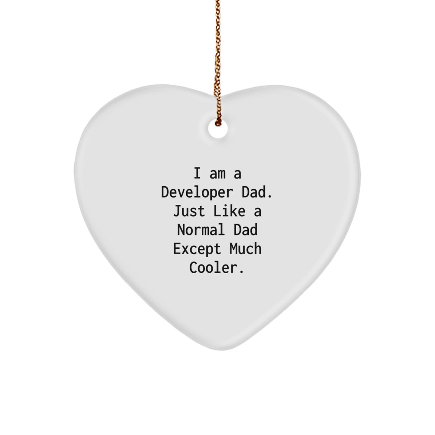 Christmas Gift for Her Developer Dad Heart Ornament Present Surprise - Image 1