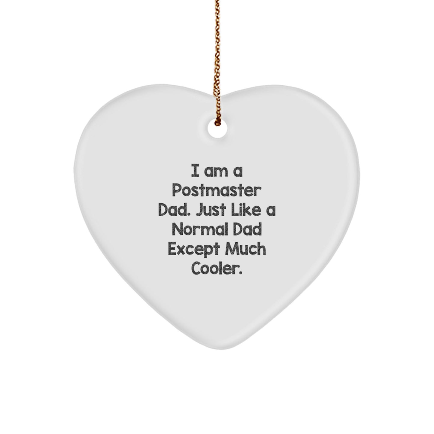 Postmaster Dad Keepsake Heart Christmas Ornament for Him Gift - Image 1