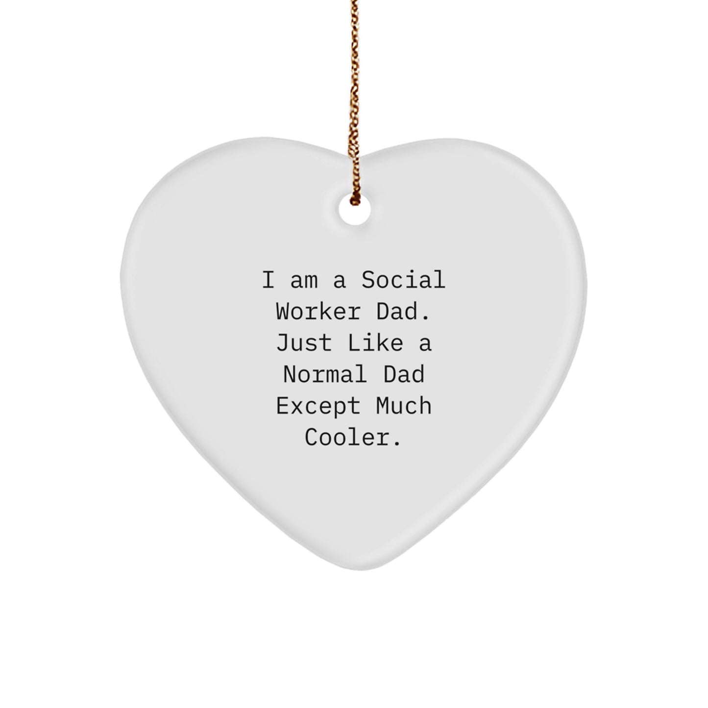 Christmas Gift for Teens Surprise Social Worker Dad Heart Ornament - Image 1