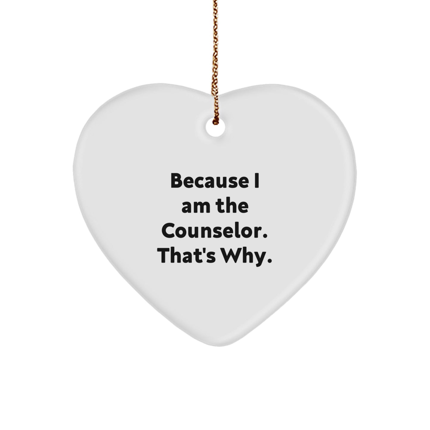 Counselor Keepsake Christmas Ornament for Him White Heart-Shaped Gift - Image 1
