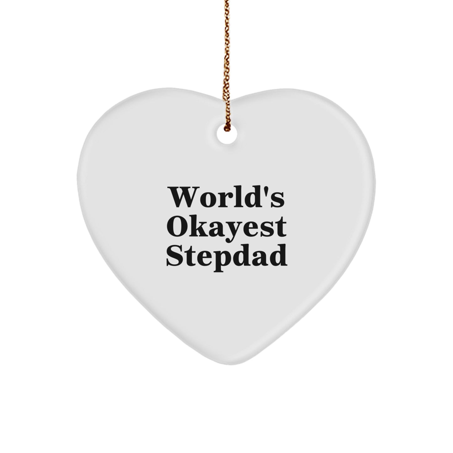 Favorite Stepdad World's Okayest Stepdad Christmas Ornament for Kid Gift - Image 1