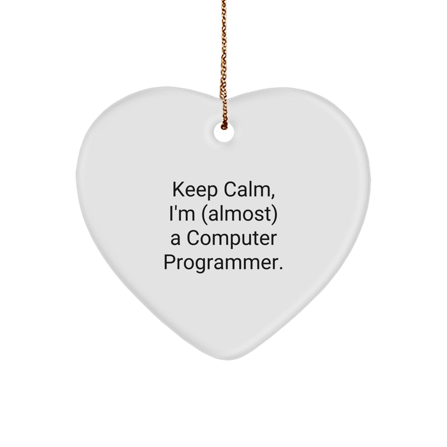 Computer Programmer Heart Ornament Christmas Gift for Neighbors - Image 1