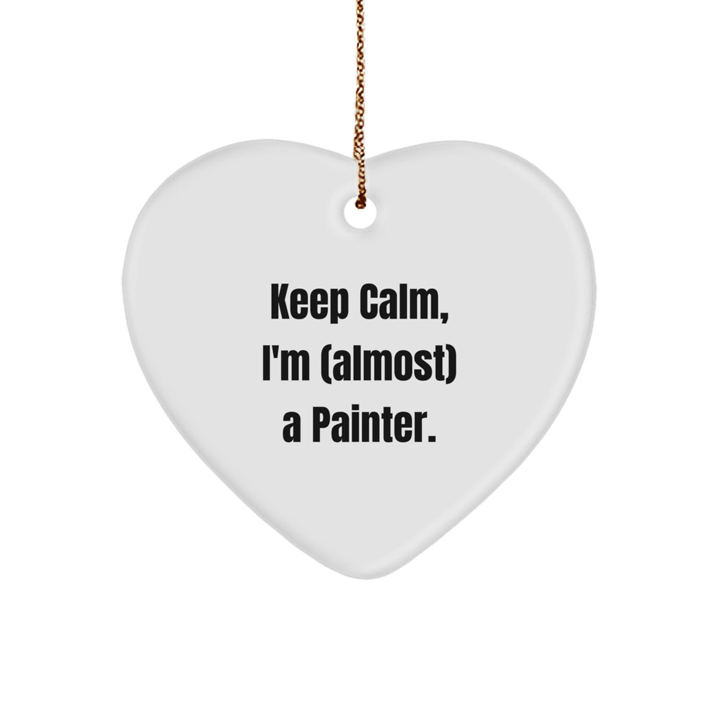 Painter Keepsake Christmas Ornament for Him Gift – Heart-Shaped White - Image 1