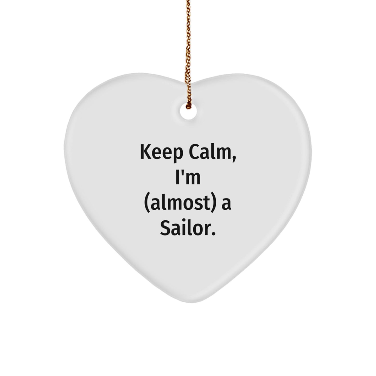 Funny Sailor Heart Ornament Gifts from Men to Sons, Unique Christmas Unique Gifts for Sailors, Heart Shaped Decorations - Image 1