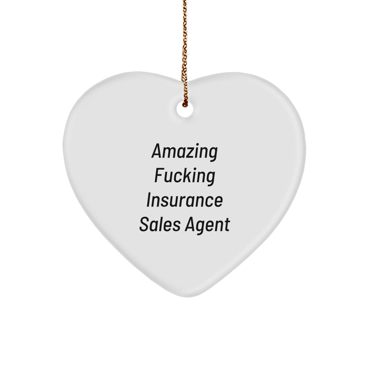 Witty Christmas Ornament Gift for Friends - Amazing Fucking Insurance - Image 1