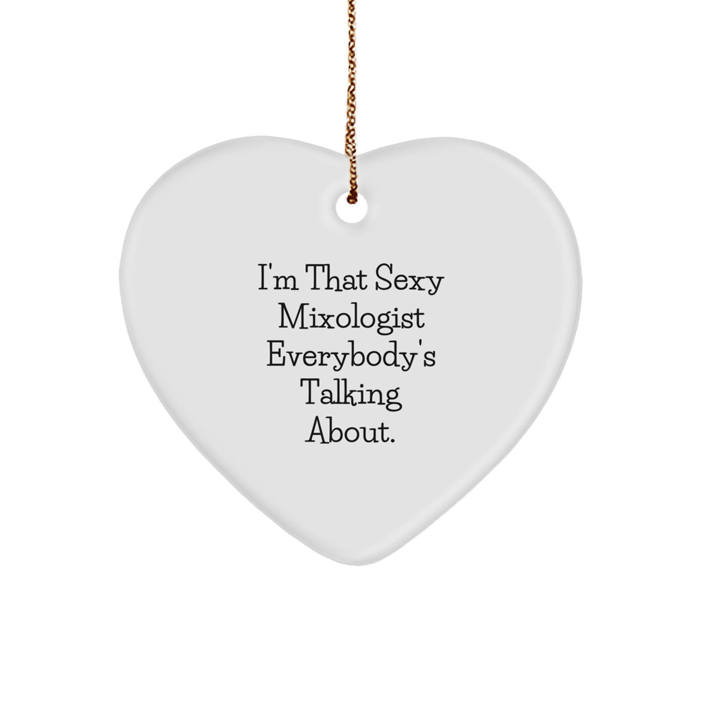 Funny Mixologist Gifts from Friends, Heart Ornament for Mixologist, Christmas Unique Gifts for Mixologists - Image 1