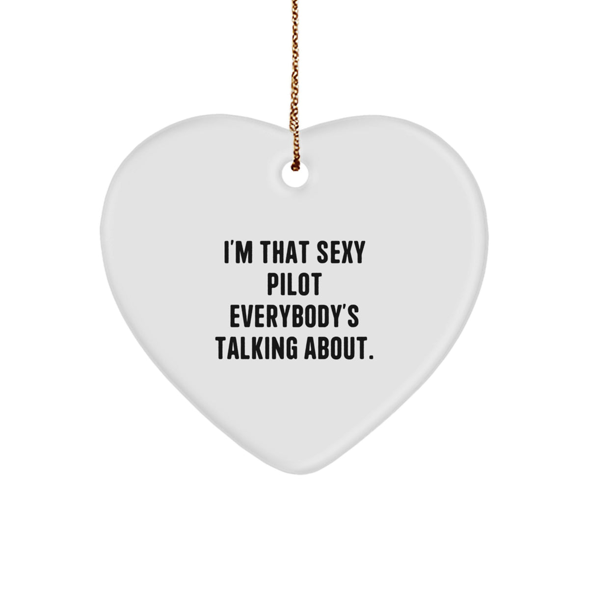 Sassy Pilot Heart Christmas Ornament Novelty Gift for Friends Bright - Image 1