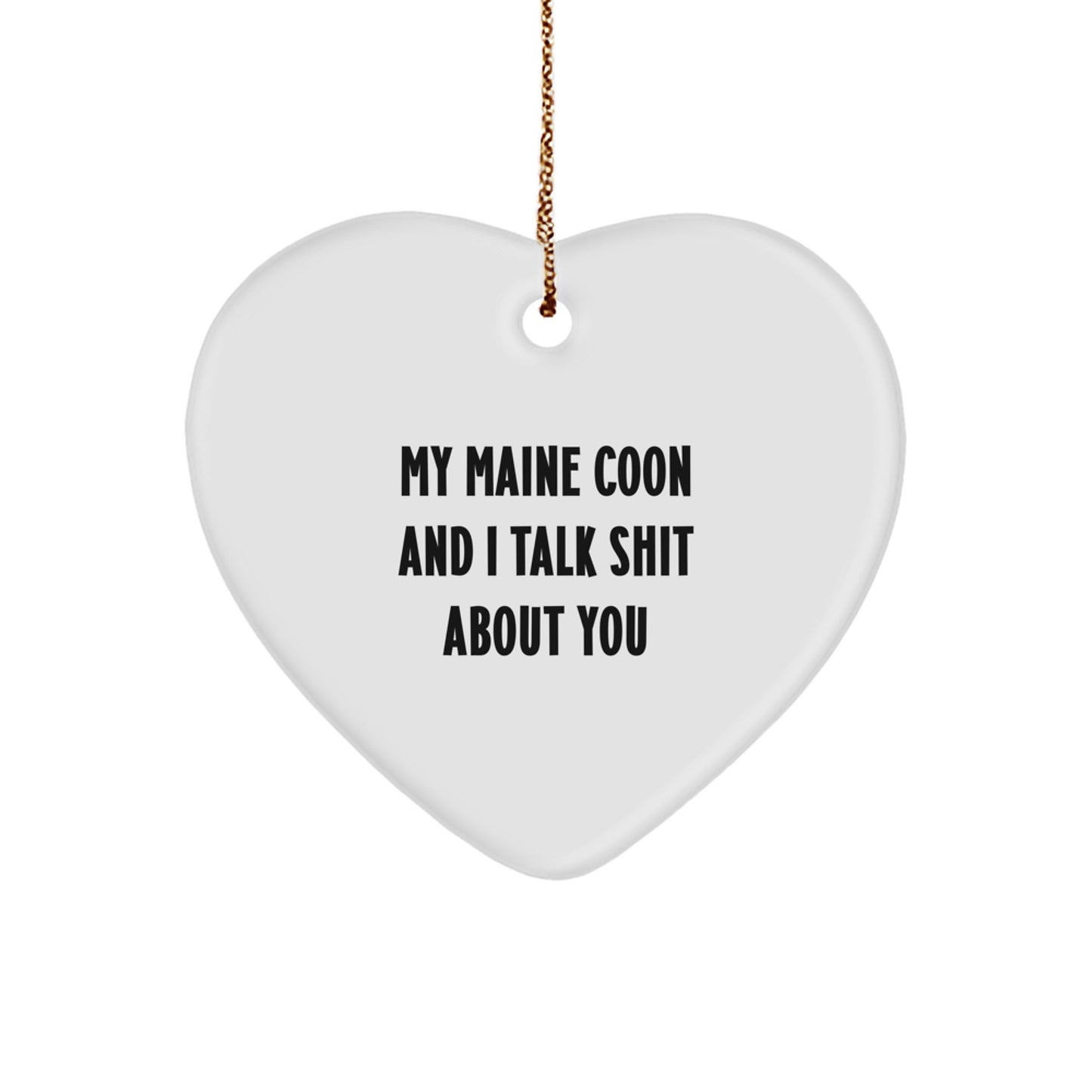 Funny Maine Coon Cat Lover Gifts from Family to Friends, Heart Ornament for Christmas Unique Gifts - Image 1