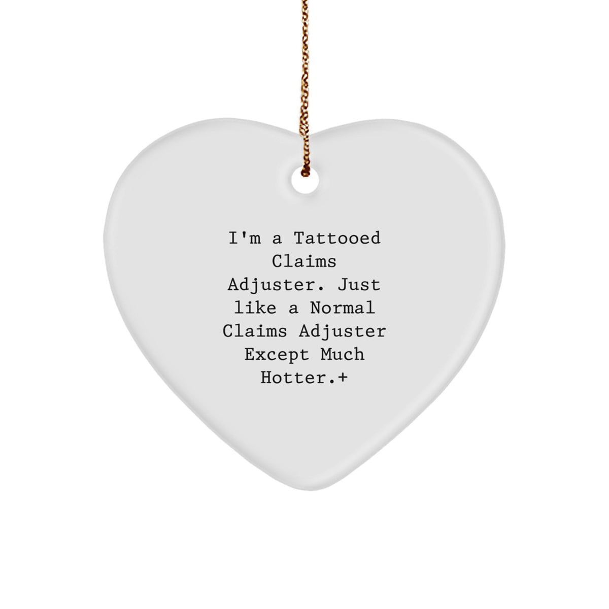 Christmas Gift Humorous Ornament for Her - Tattooed Claims Adjuster - Image 1