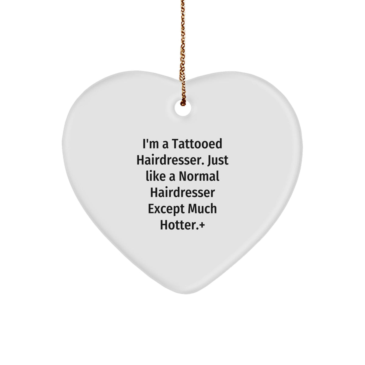 Bold Tattooed Hairdresser Heart Ornament Christmas Gift for Friends - Image 1
