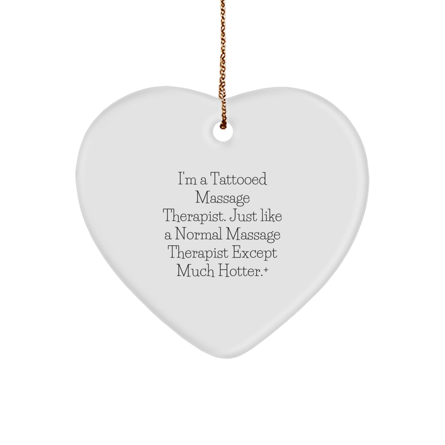 Funny Massage Therapist Gifts from Friends - Tattooed Massage Therapist Heart Ornament for Christmas, Gifts for Massage Therapist, Unique Men's Gifts - Image 1