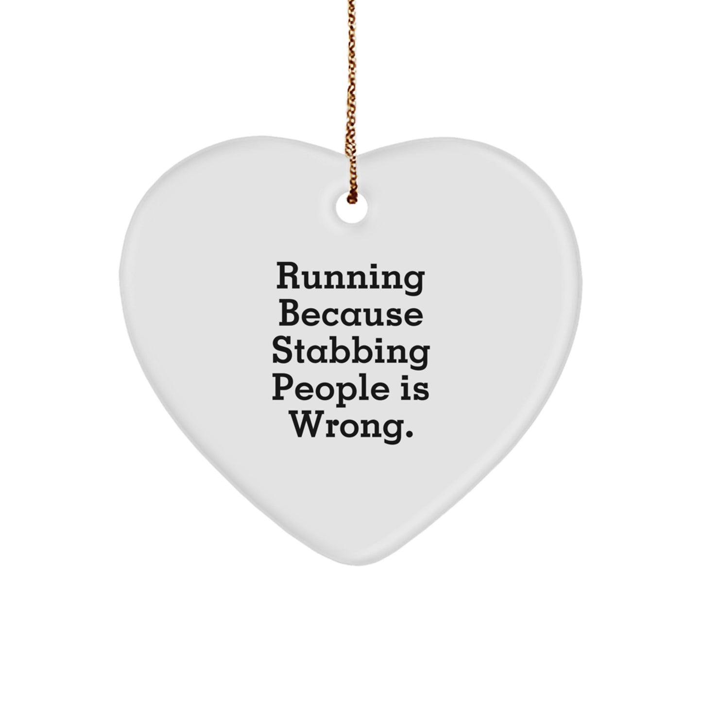 Hilarious Running Heart Ornament for Friends Christmas Unique Gift - Image 1