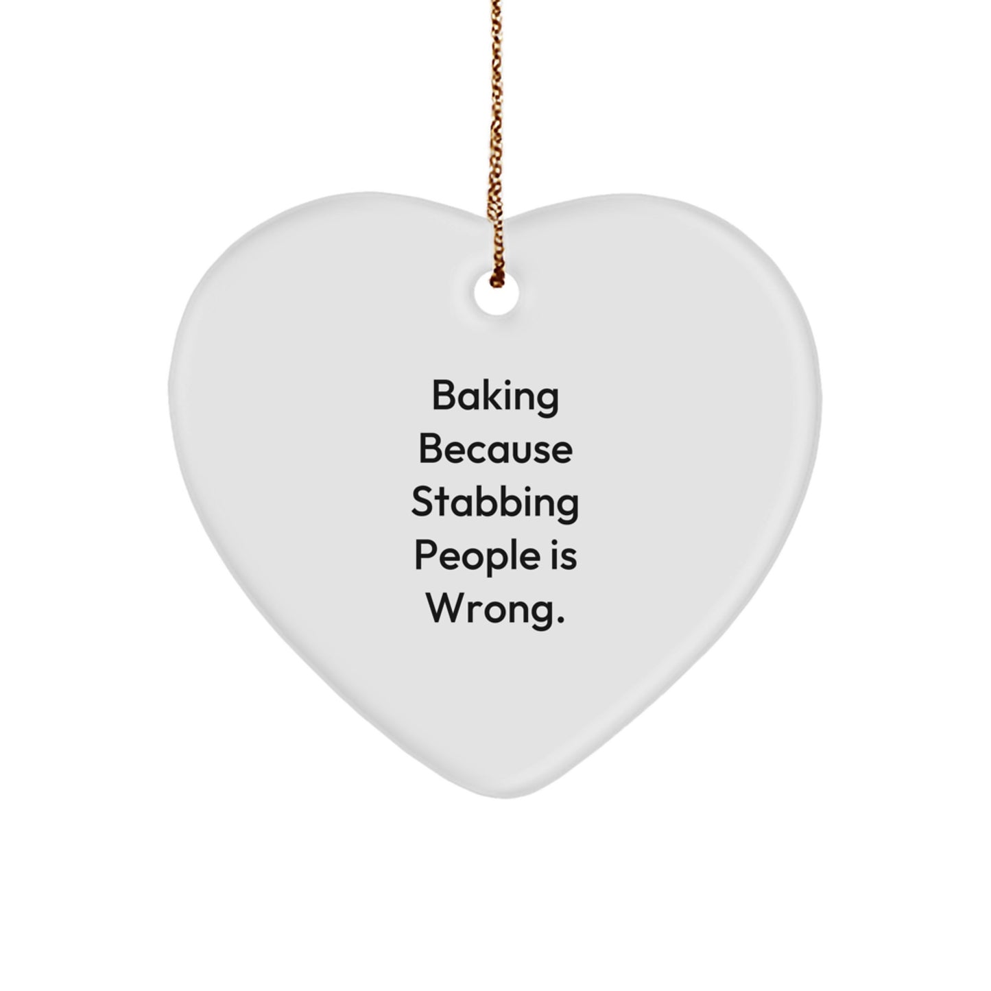 Funny Baking Heart Ornament Gifts for Baking Enthusiasts from Friends, Christmas Unique Baking Gifts for Family, Baking Lover Heart Ornament - Image 1