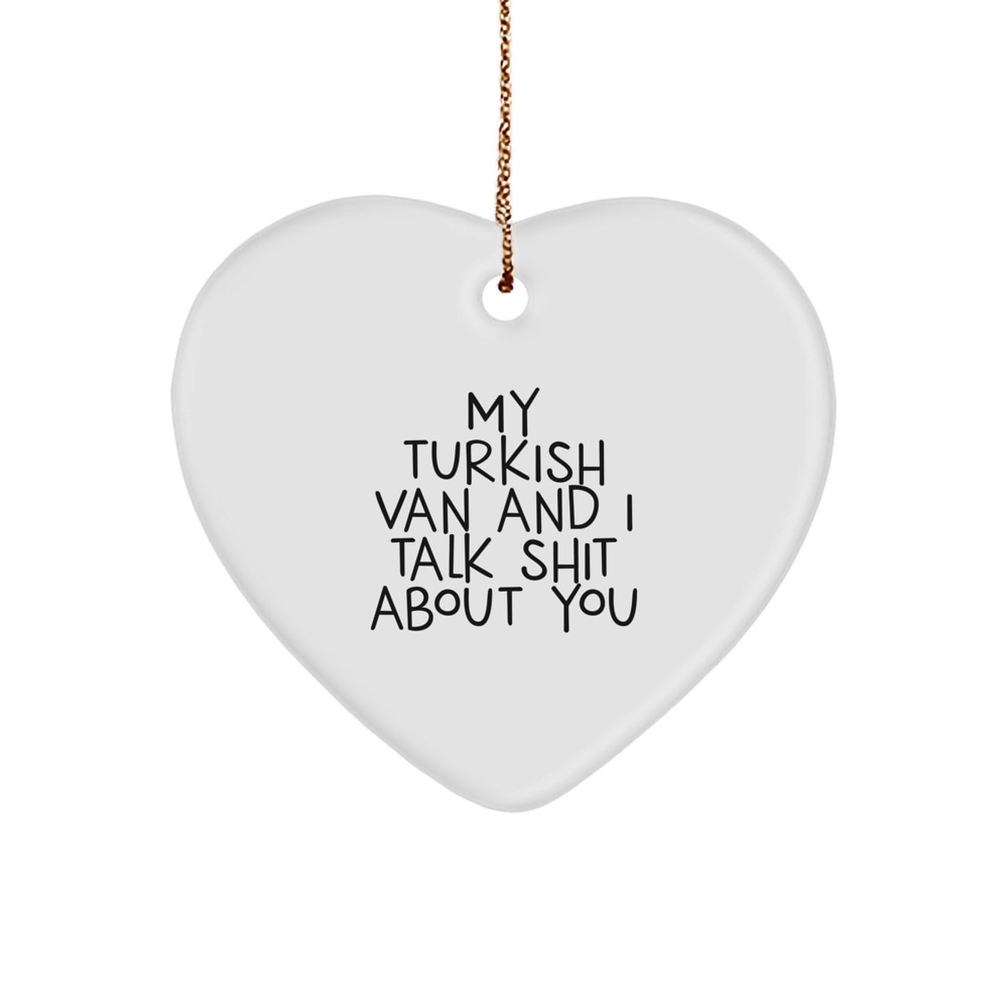Funny Turkish Van Cat Heart Ornament Gifts from Friends and Family for Christmas Decorations - Image 1