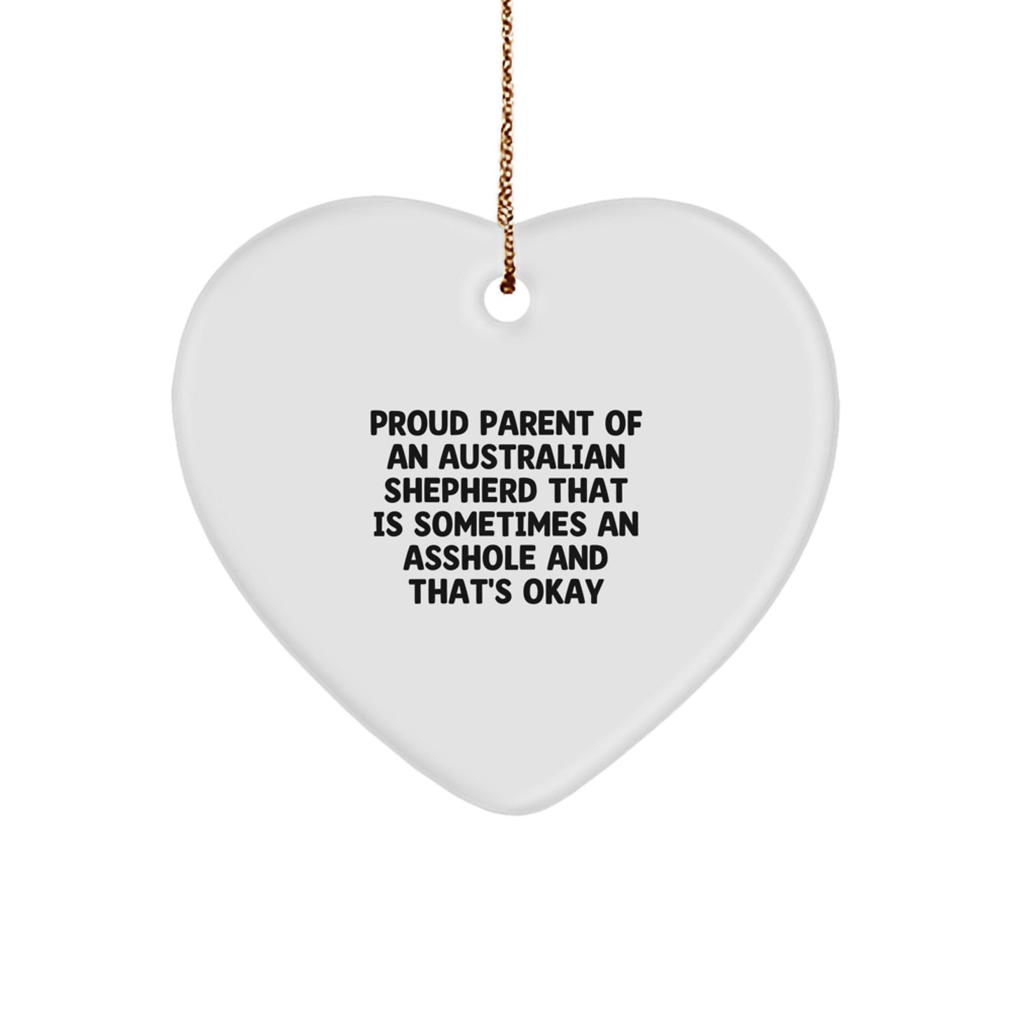 Funny Australian Shepherd Dog Gifts for Men from Proud Parents, Unique Heart Ornament for Christmas Unique Gifts - Image 1