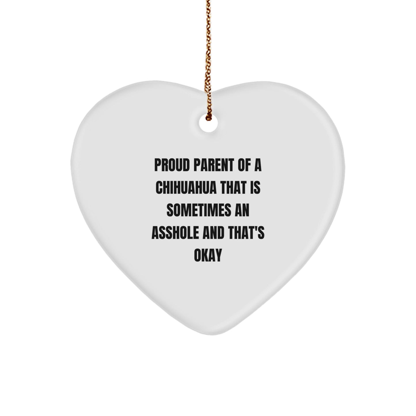 Funny Chihuahua Dog Gifts for Chihuahua Parents Christmas Unique Heart Ornament Gifts from Friends - Image 1