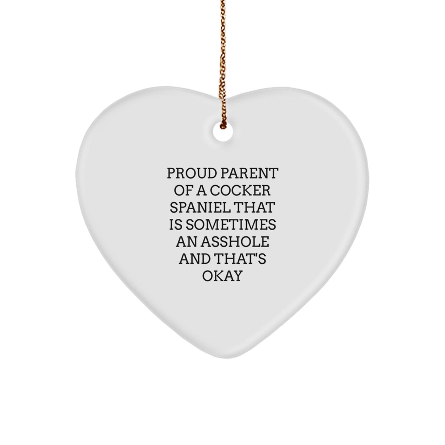 Funny Cocker Spaniel Dog Lover Gifts from Friends and Family for Him Her Cocker Spaniel Dog Heart Ornament Christmas Unique Presents - Image 1