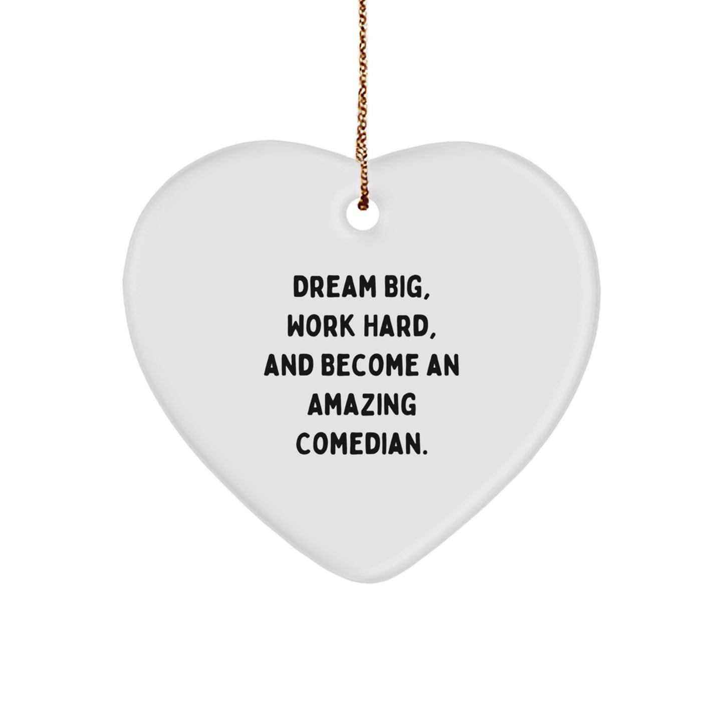 Comedian Gifts from Friends, Funny Comedian Heart Ornament, Christmas Unique Gifts for Comedian - Image 1