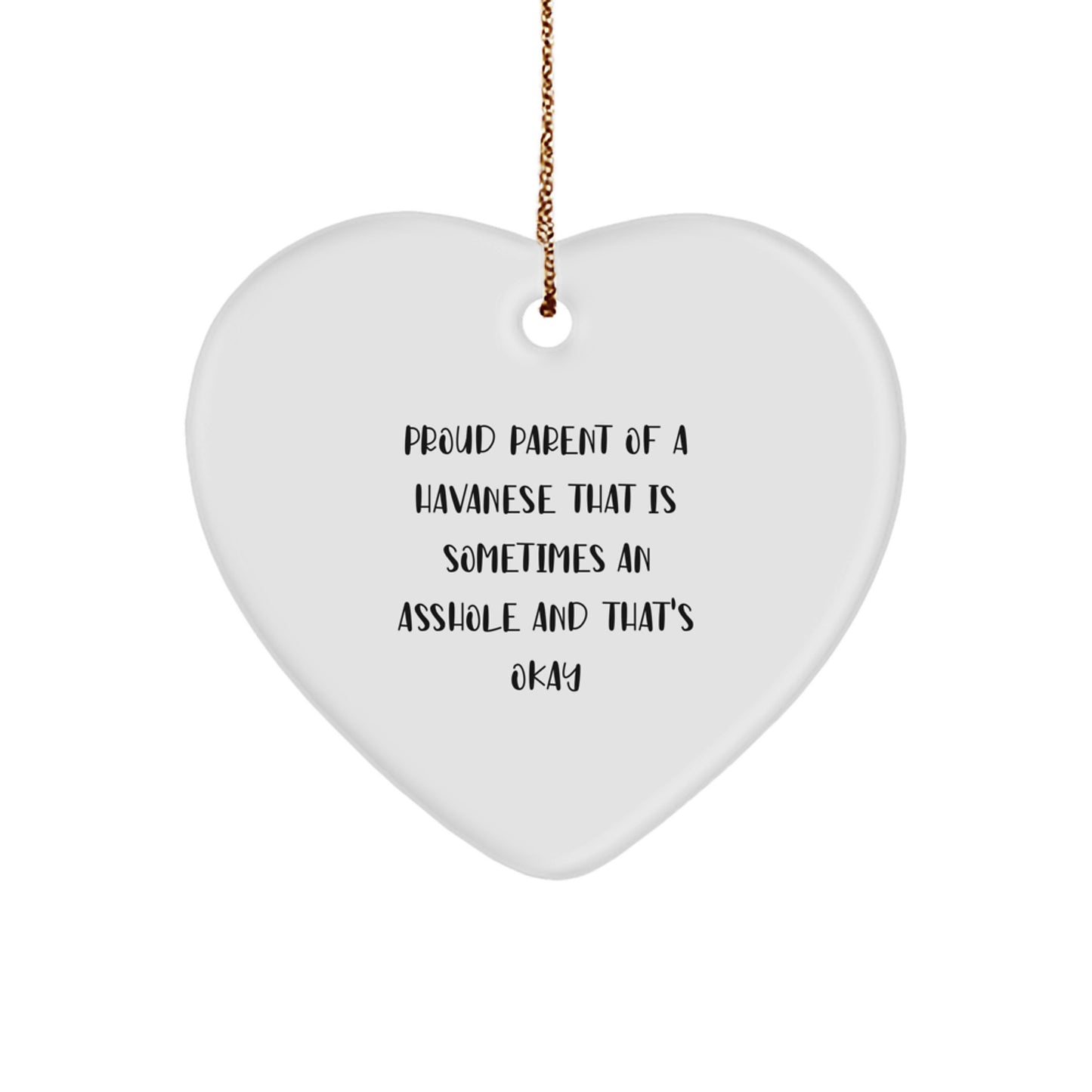 Funny Havanese Dog Lover Gifts for Friends or Family, Heart Ornament with Quote, Gifts from Women to Havanese Dog Owners at Christmas - Image 1