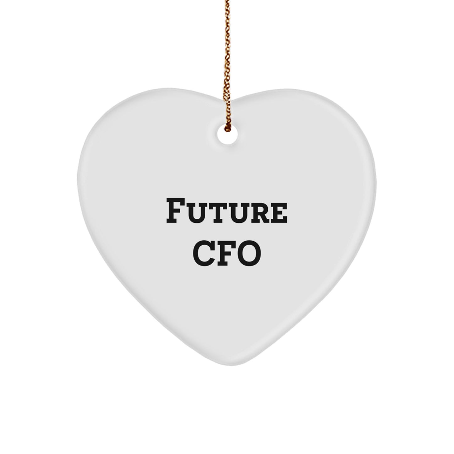 Funny CFO Gifts from Men to Future CFO, White Heart Ornament for Christmas Unique Gifts - Image 1