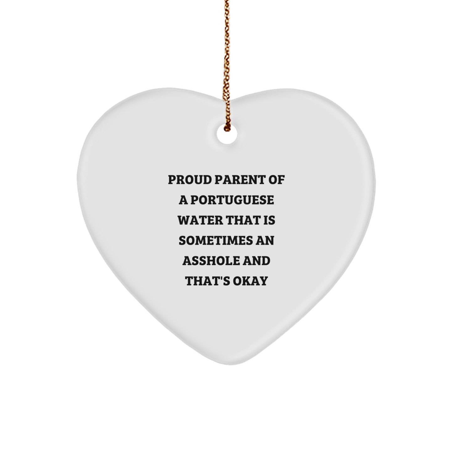 Funny Portuguese Water Dog Christmas Unique Gifts, Heart Ornament for Portuguese Water Dog Lovers, Gifts from Friends Family to Portuguese Water Dog Owners - Image 1