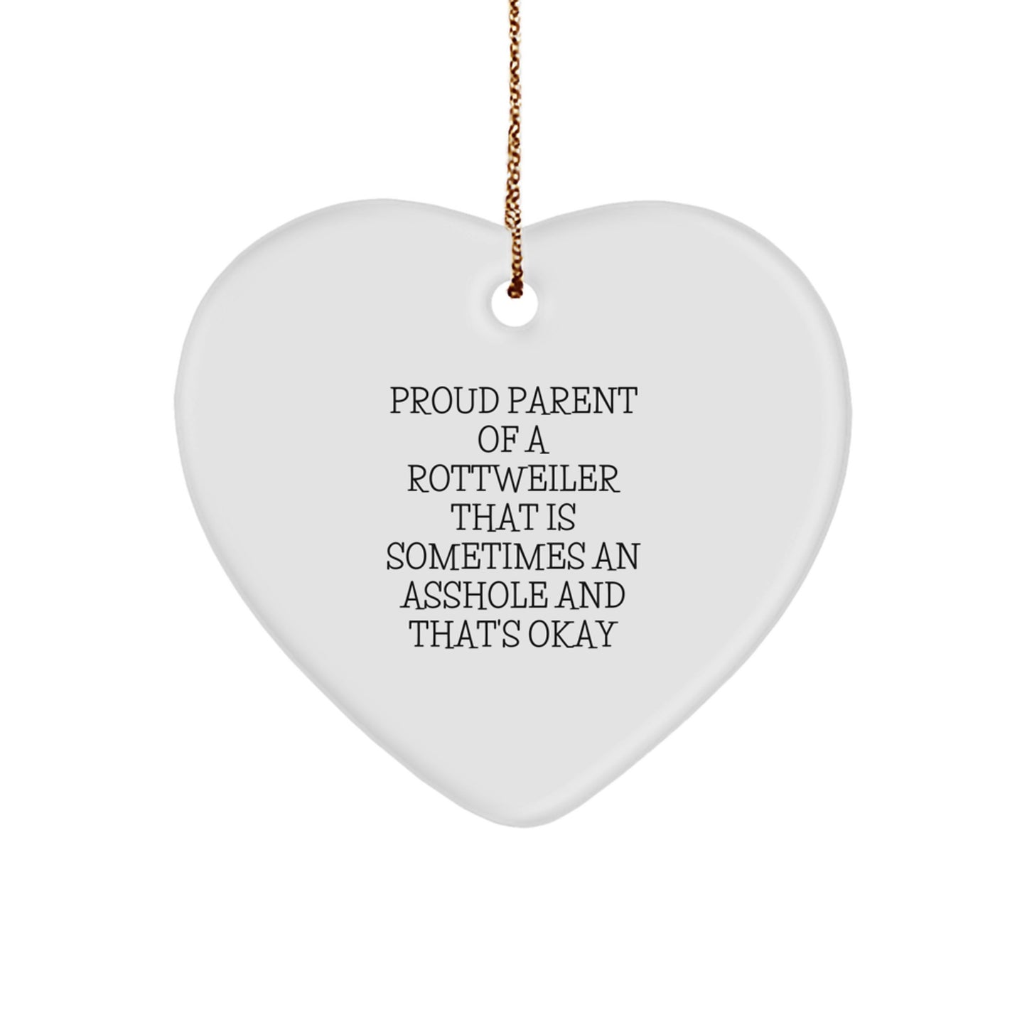 Funny Rottweiler Dog Mom Dad Gifts from Men Women Friends Family - Heart Ornament for Rottweiler Dog Lover Christmas Unique Gifts - Image 1