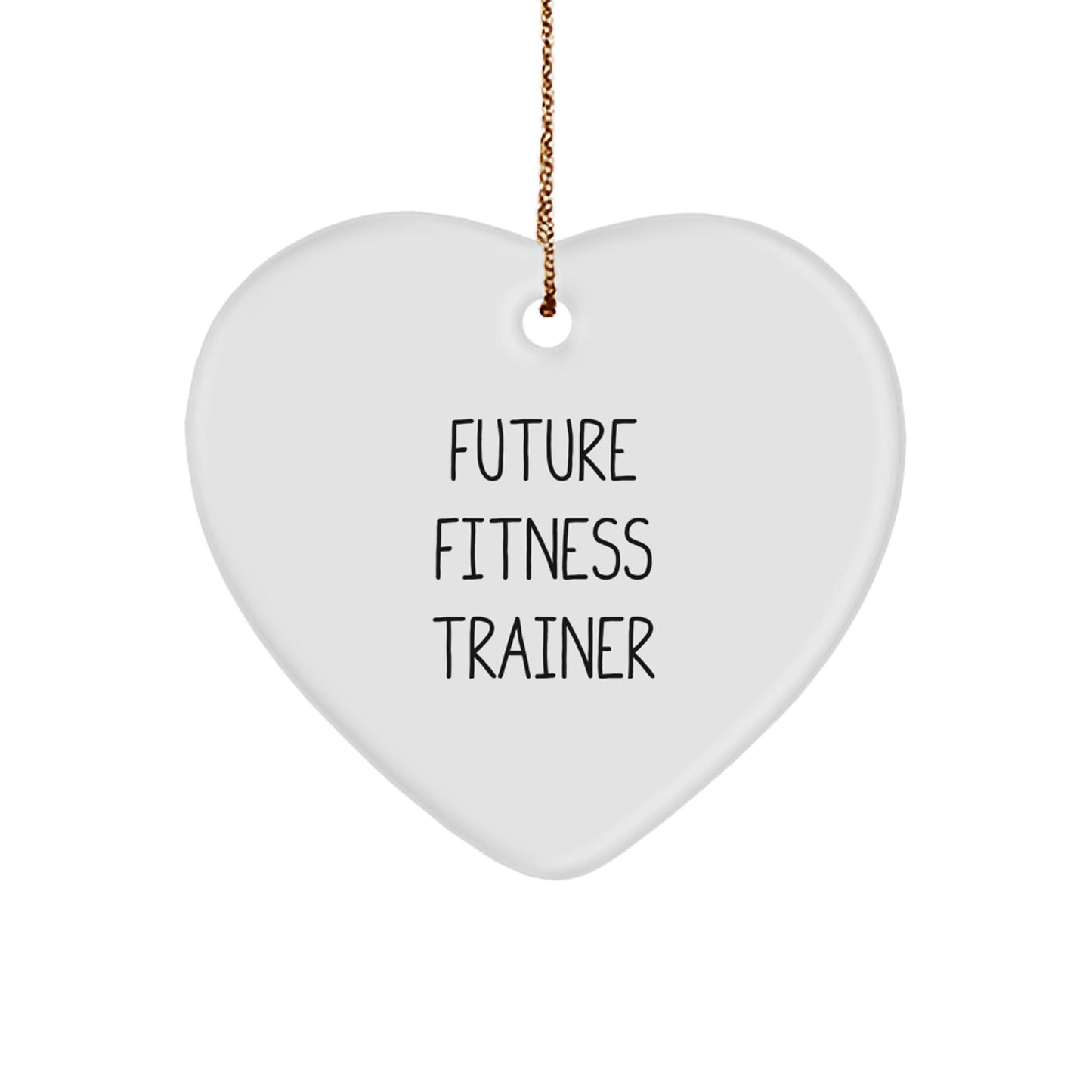 Fitness Trainer Gifts from Friends, Family - Heart Ornament with Inspirational Quote, White, 2.75\ - Image 1