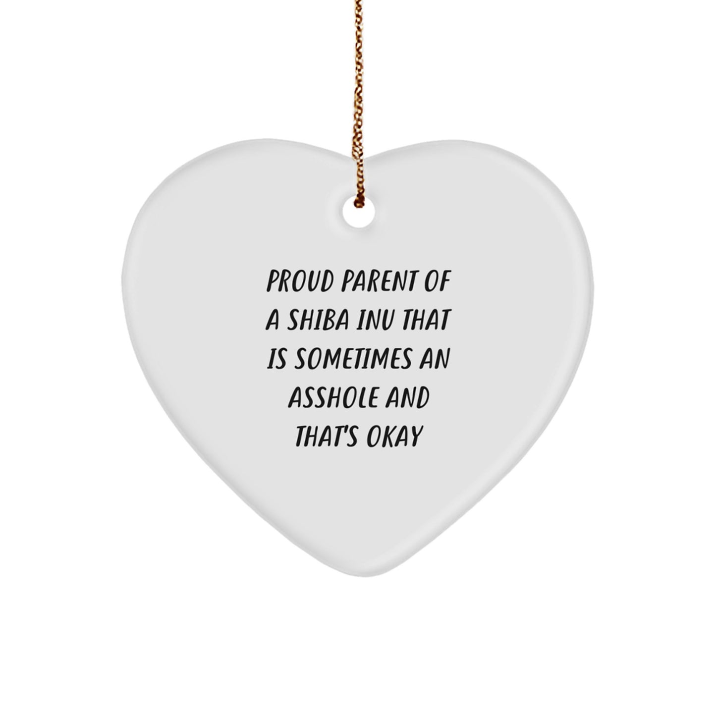 Shiba Inu Dog Heart Ornament Gifts from Proud Parents Funny - Image 1