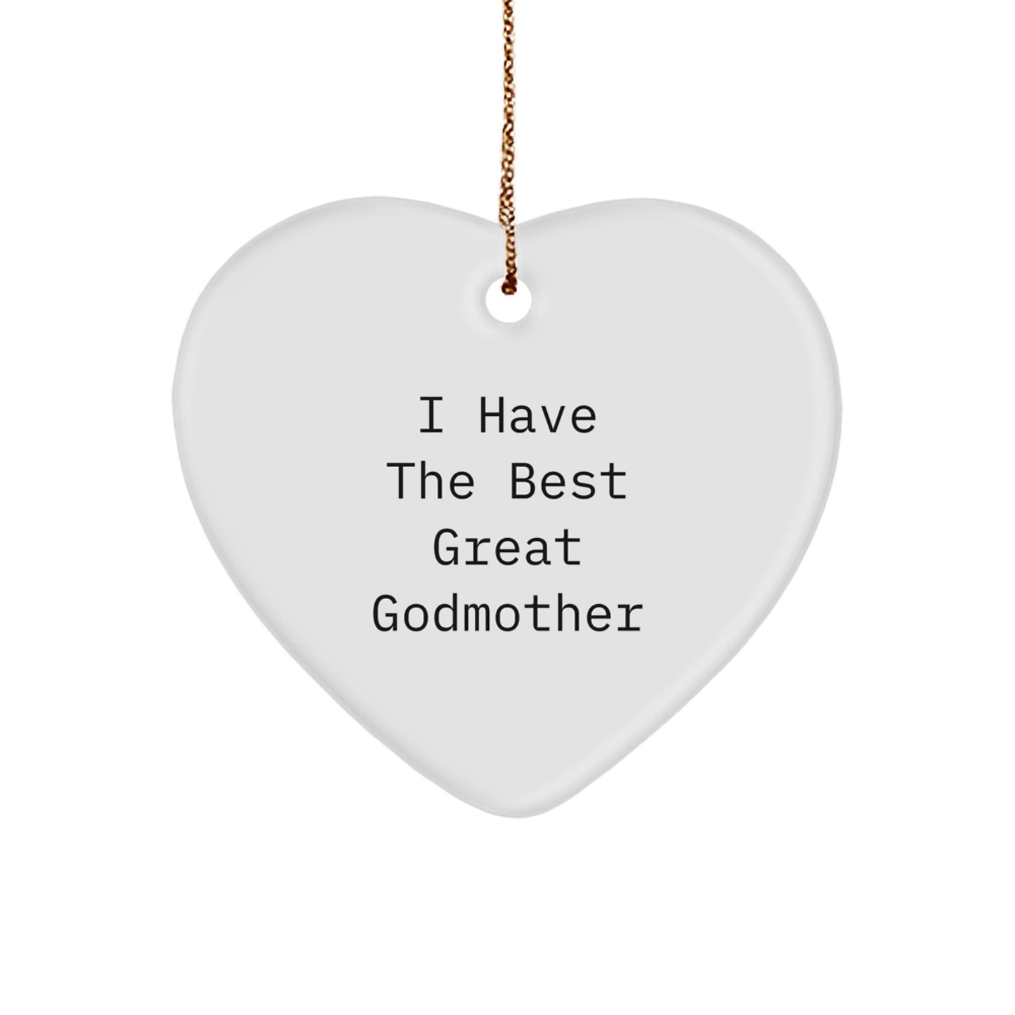 Funny Godmother Heart Ornament Gifts from Daughter or Son for Great Great Grandmother or Grandmother Christmas Unique Gifts - Image 1