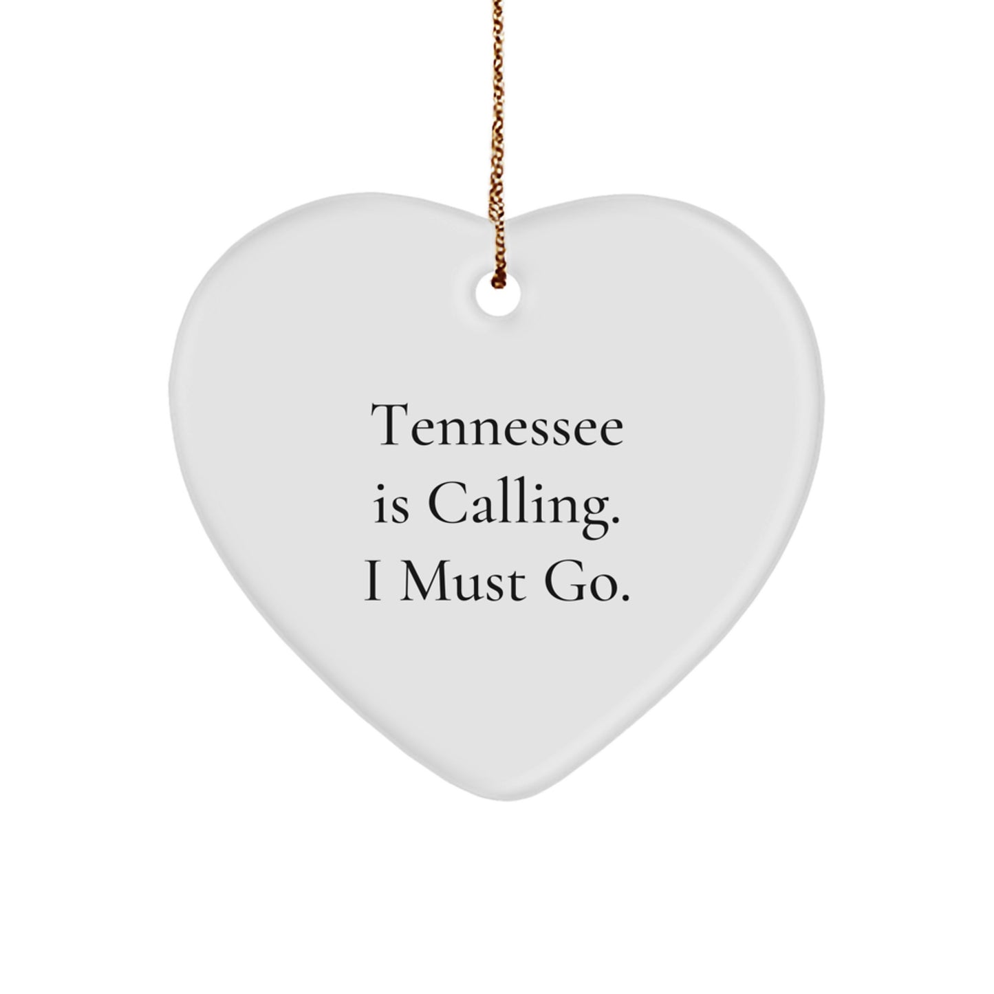 Tennessee Gifts from Friends Unique Heart Ornament with Funny Quote - Gifts for Men Women Family - White Heart Shaped Christmas Decoration - Image 1