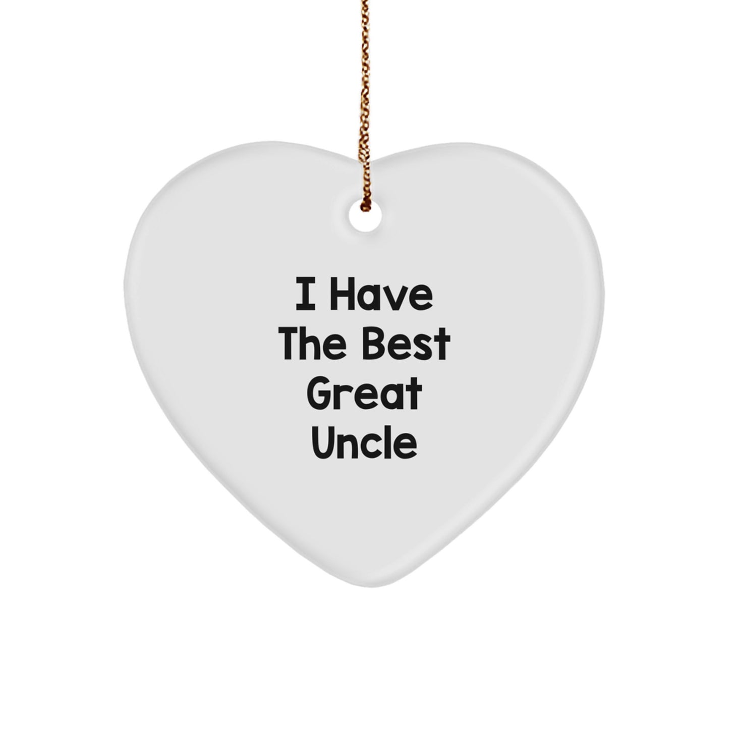 Funny Uncle Gifts, Heart Ornament, 'I Have The Best Great Uncle' Quote, Gifts from Men to Uncle, Perfect for Christmas Decorations - Image 1