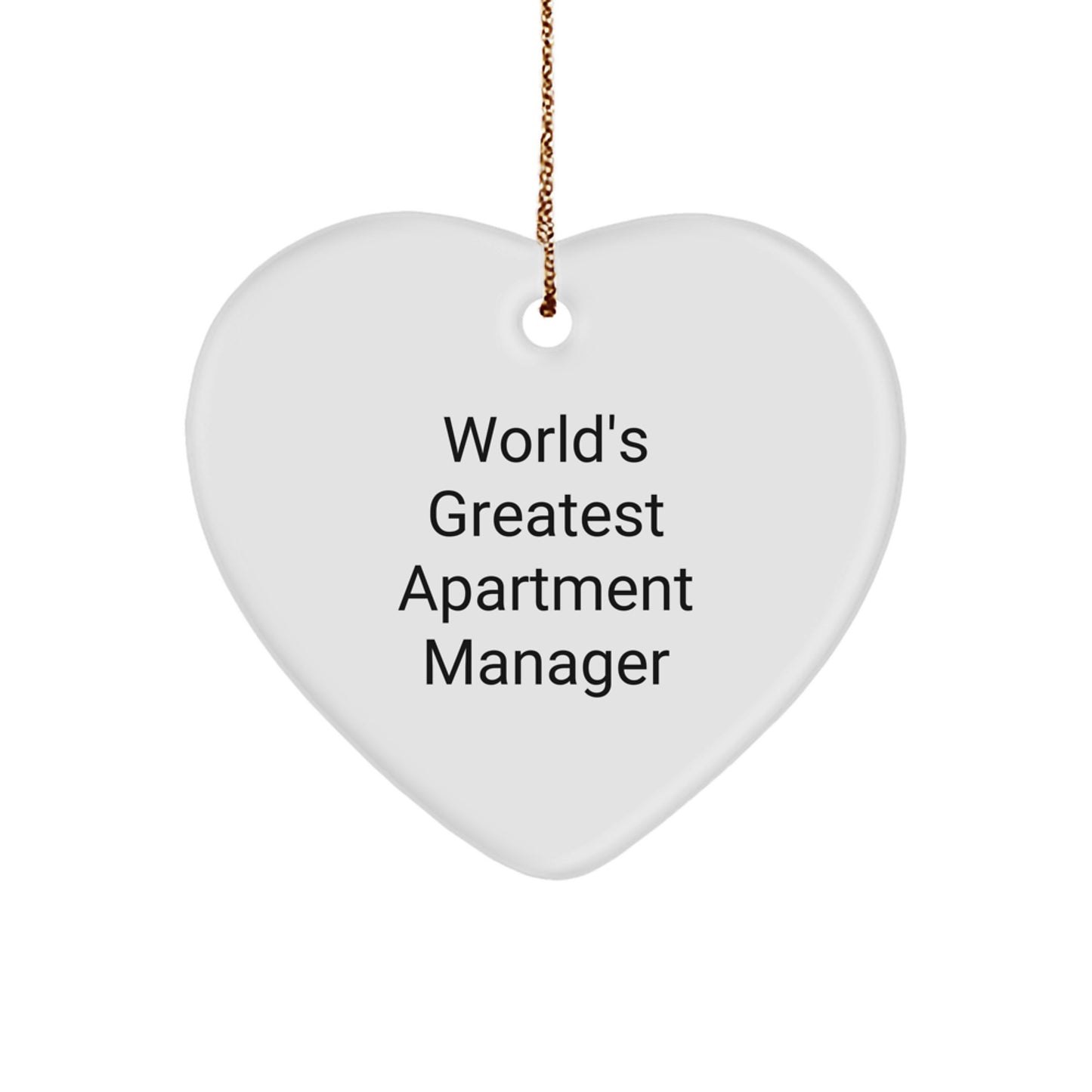 Funny World's Greatest Apartment Manager Heart Ornament Gifts from Men, Funny Gifts for Apartment Managers, Christmas Unique Gifts - Image 1