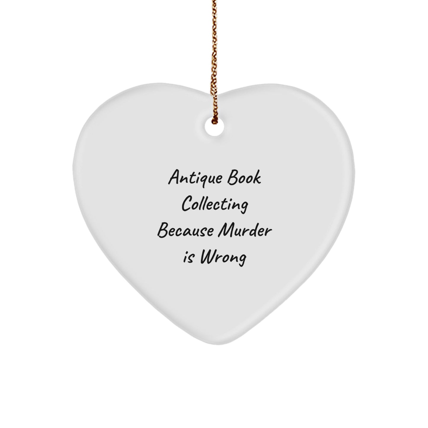 Antique Book Collecting Heart Ornament Gifts from Men to Women Friends Family Members - Image 1