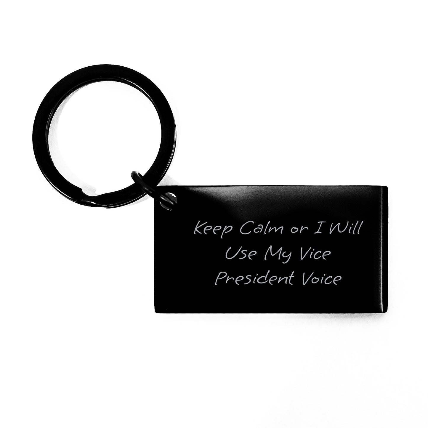 Vice President Keychain Gifts from Friends - Keep Calm Or I Will Use My Vice President Voice, Funny Graduation Gift for Him or Her - Image 1