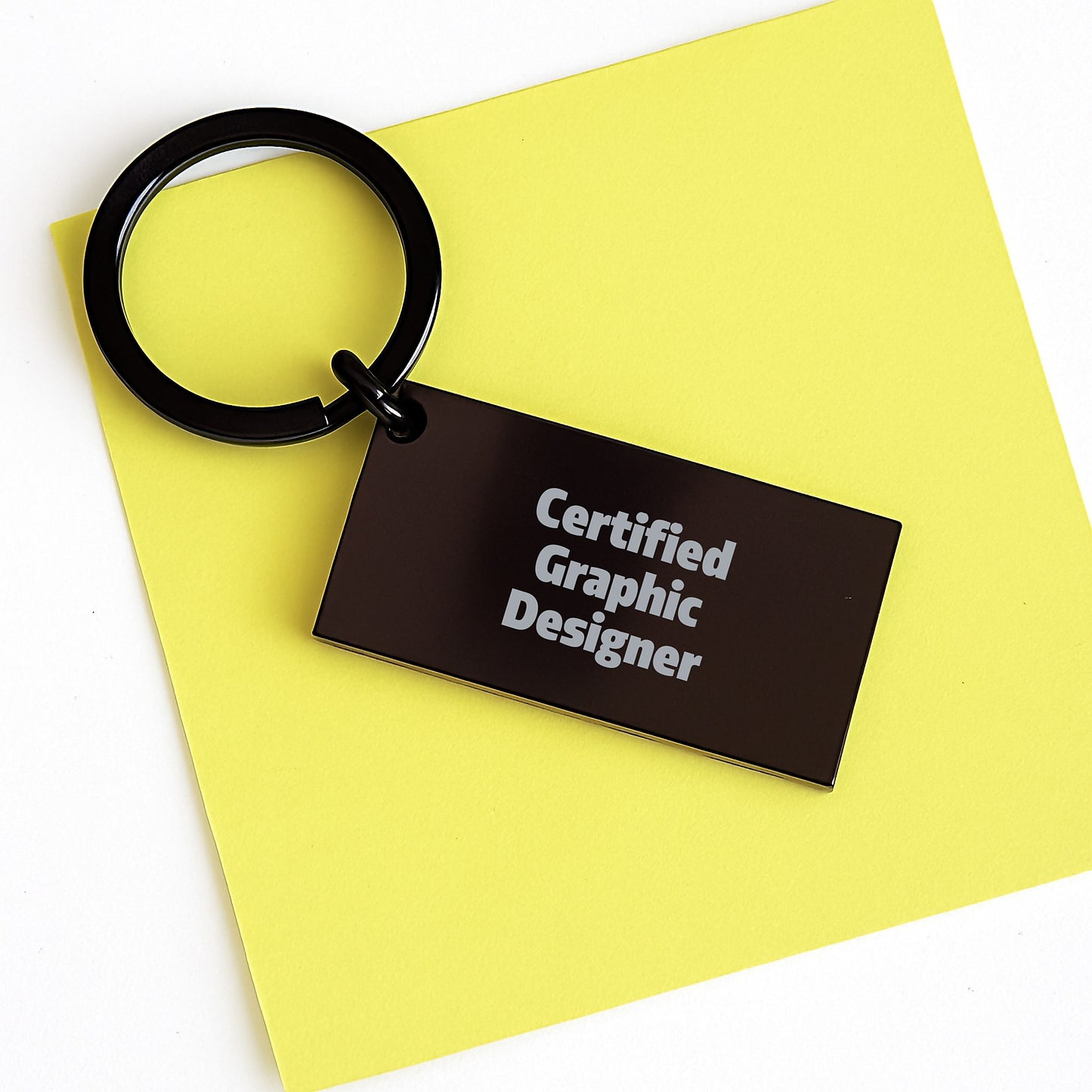 Funny Graphic Designer Gifts from Friends Keychain - Certified Graphic Designer Engraved Message, Unique Christmas Unique Gifts for Graphic Designers, Stainless Steel Rust Resistant Keychain - Image 3