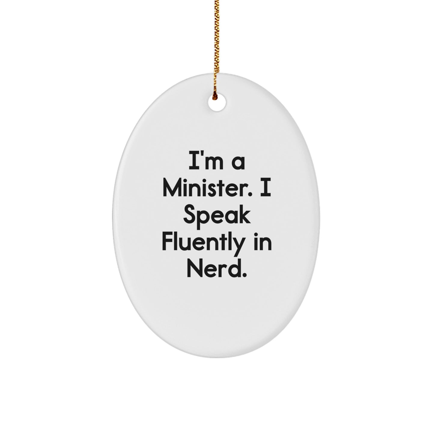 Unique Funny Minister Oval Ornament Gifts for Men from Friends, Christmas Unique Presents for Minister - Image 1