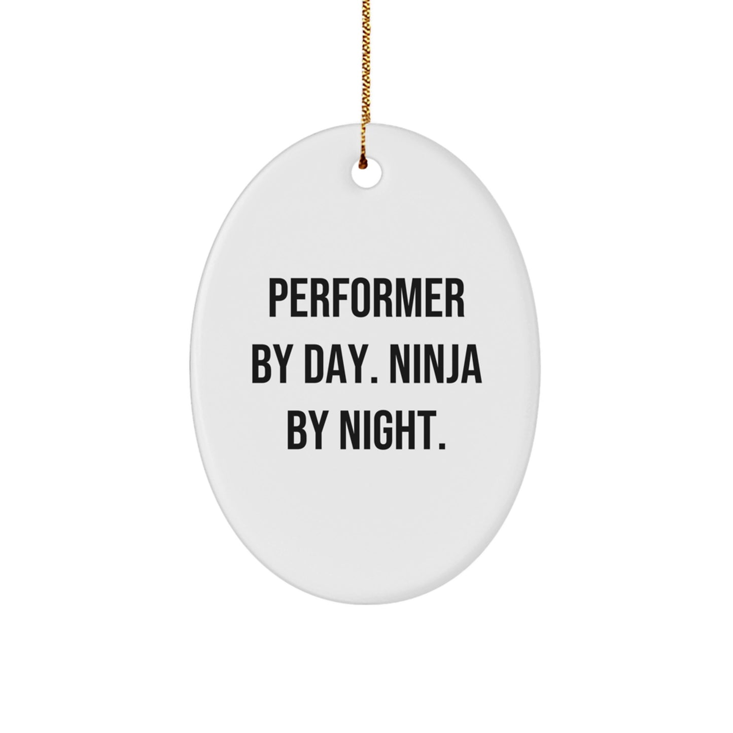 Funny Performer Gifts from Friends for Men Oval Ornament, Oval Shaped Christmas Unique Decorations - Image 1