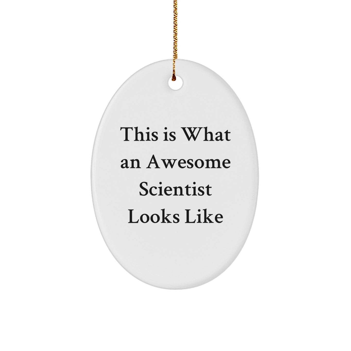 Funny Scientist Oval Ornament, Gifts from Friends for Scientist, Christmas Unique - Image 1