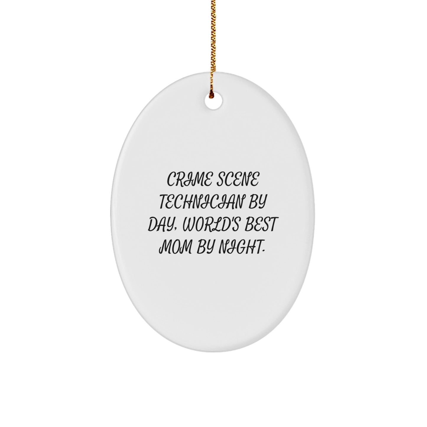Christmas Gift for Her Crime Scene Technician Oval Ornament Present - Image 1