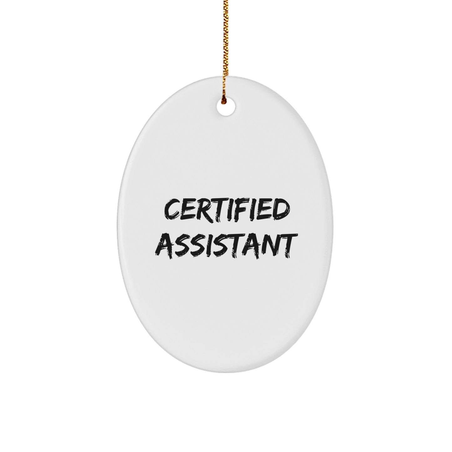 Funny Christmas Unique Gifts from Men to Assistants - Oval Ornament with Inspirational Quote, White, 3.25" Tall - Perfect for Coworkers, Friends, or Family - Image 1