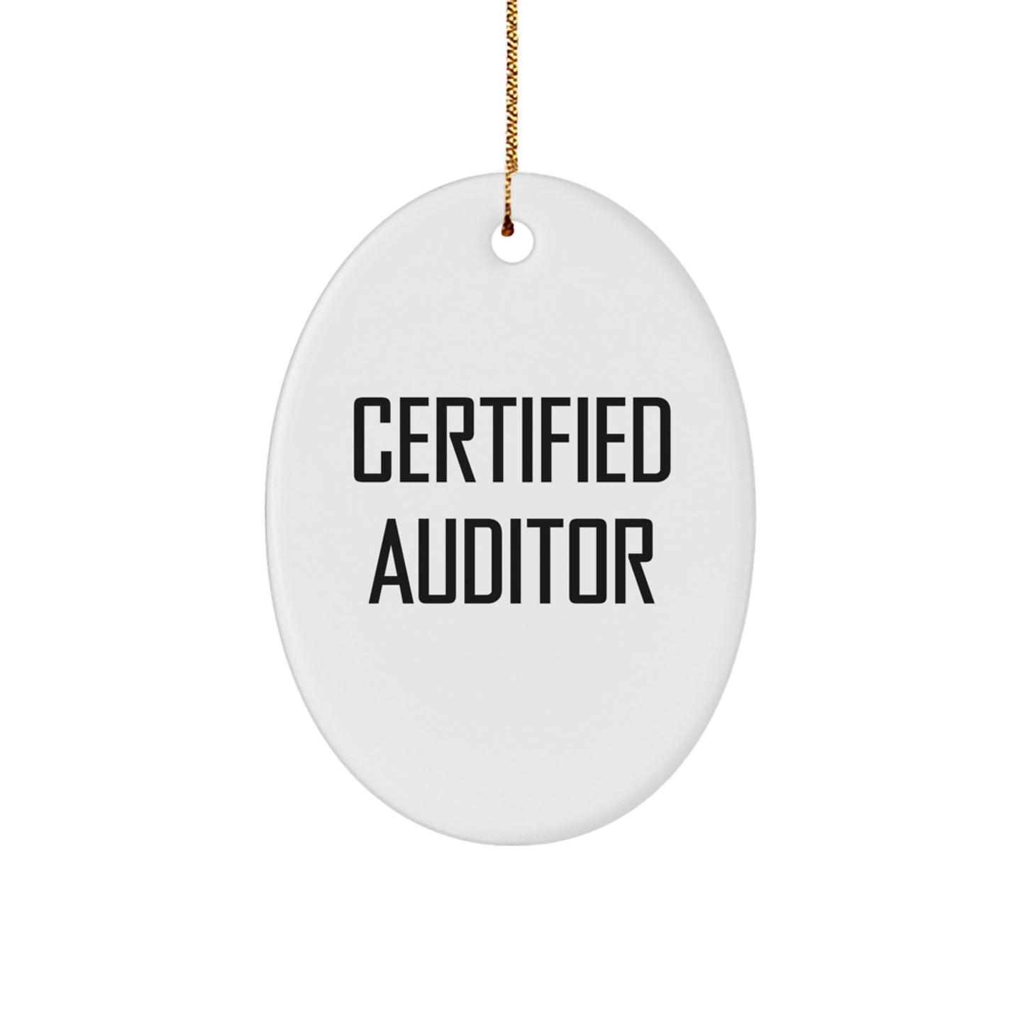 Funny Auditor Gifts from Family, Christmas Unique Oval Ornament with Inspirational Quote for Men, Women, Friends, Coworkers - Image 1