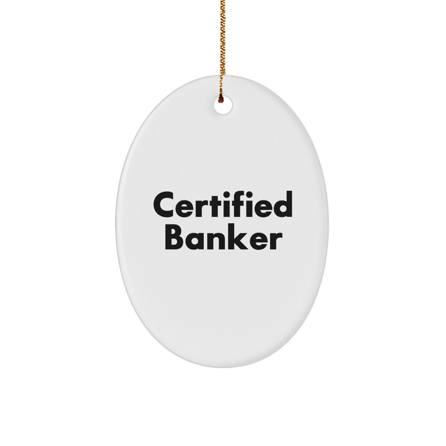 Funny Banker Gifts from Friends for Christmas Oval Ornament - Image 1