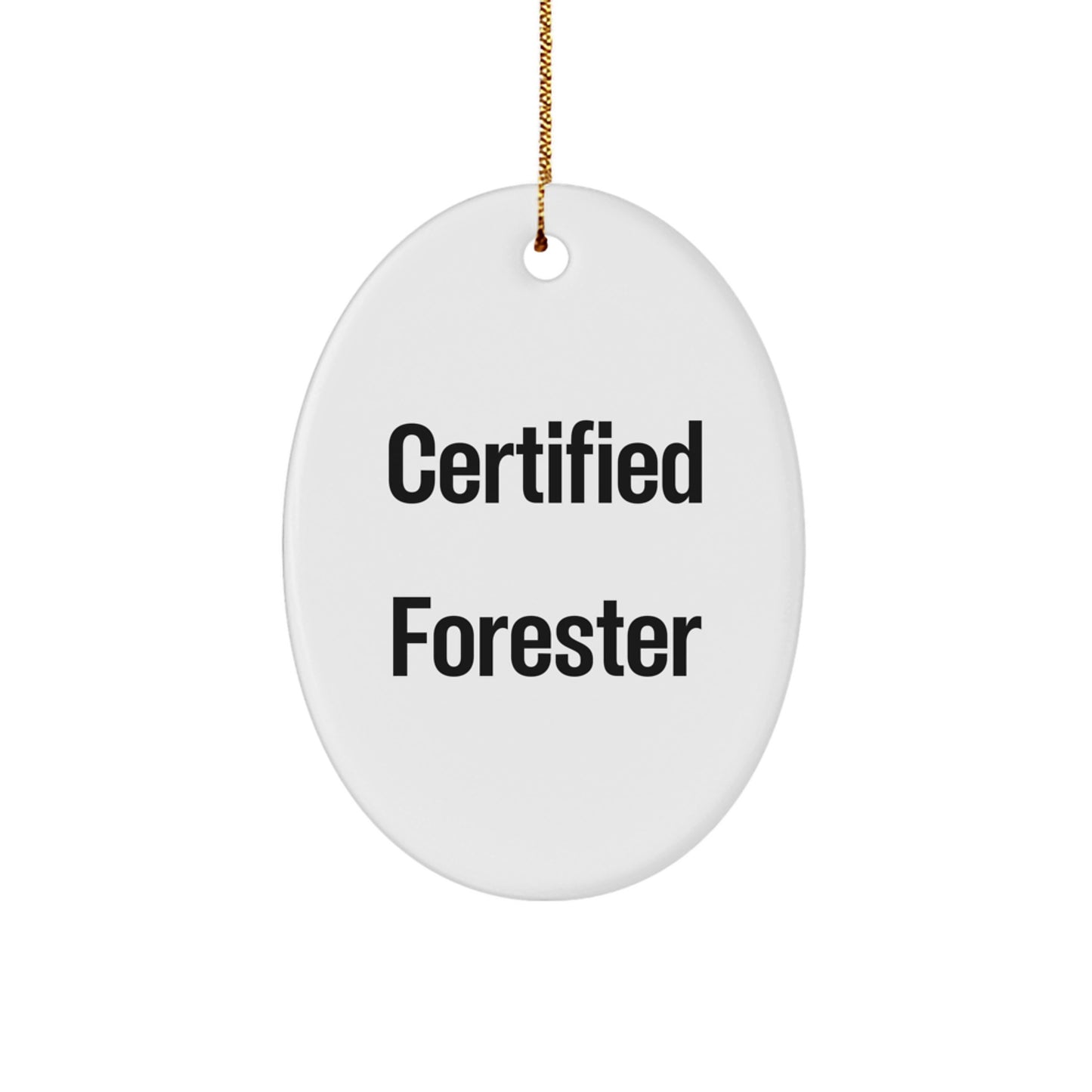 Forester Gifts from Men - Oval Ornament with Funny Quote 'May the Forest be With You' for Christmas - Image 1