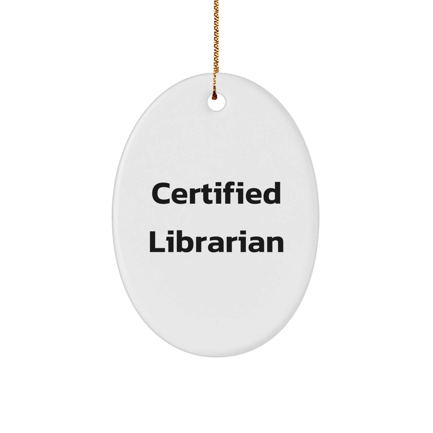Librarian Gifts from Friends for Christmas - Oval Ornament with Funny Quote: 'I May Not Be Able to Help You Find a Book, but I Can Help You Find a Good Book' - Image 1