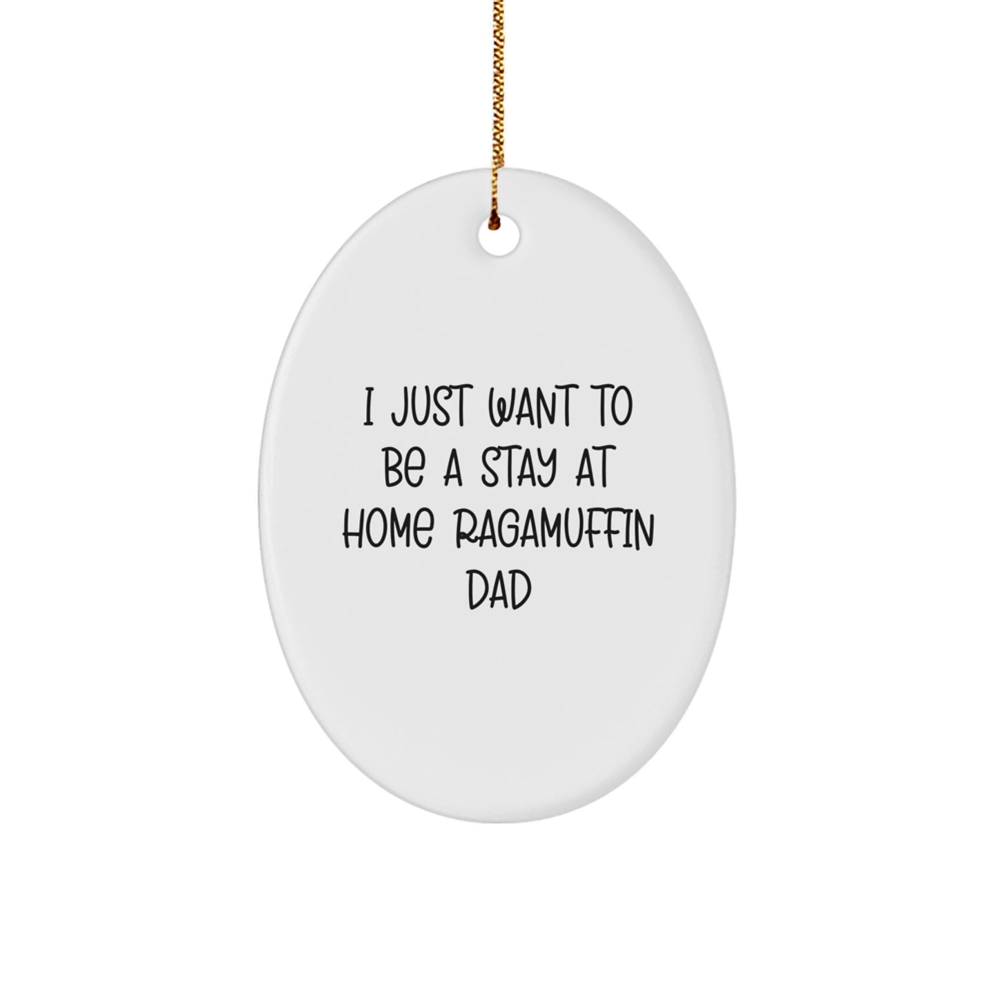 Ragamuffin Cat Dad Gift Ideas, Oval Ornament, Funny Quote, Christmas Unique Gifts from Family - Image 1