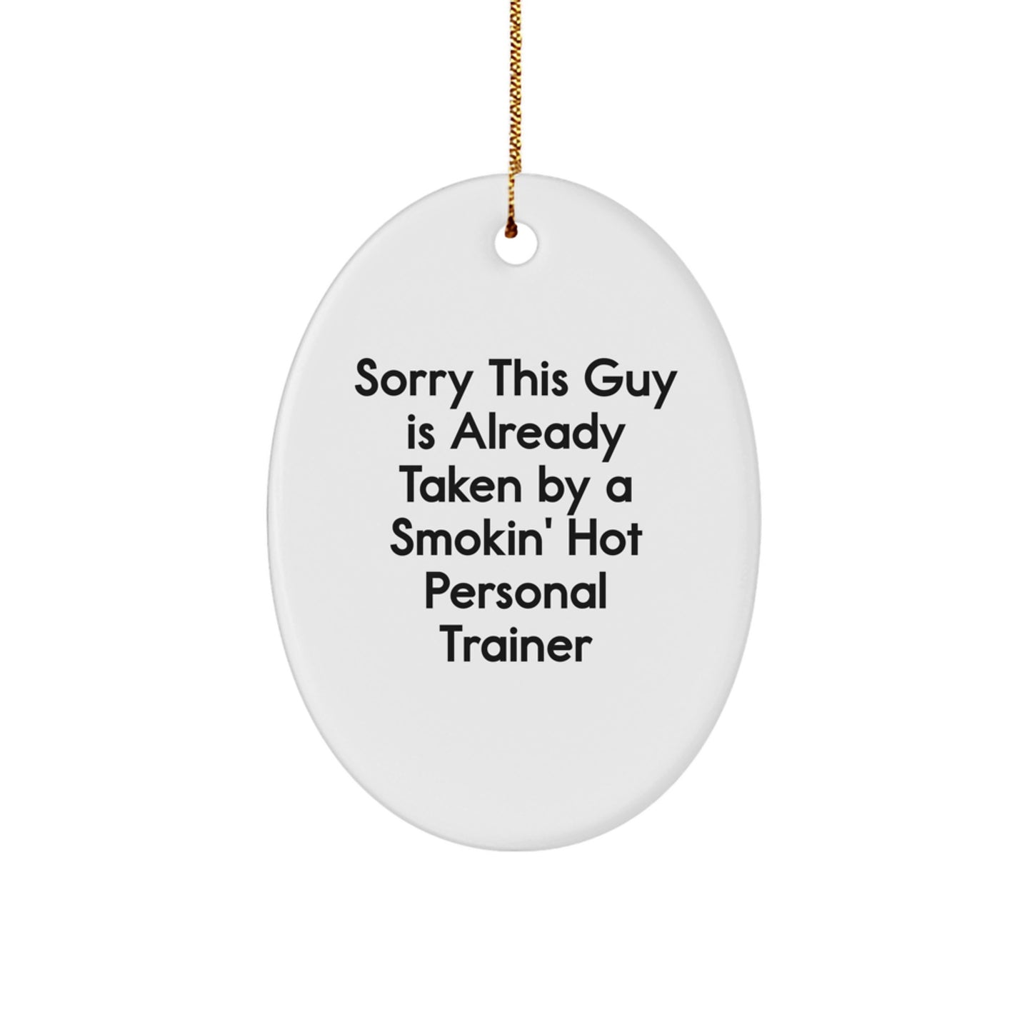 Funny Personal Trainer Oval Ornament Gifts from Friends for Men Women Coworkers Family - Image 1