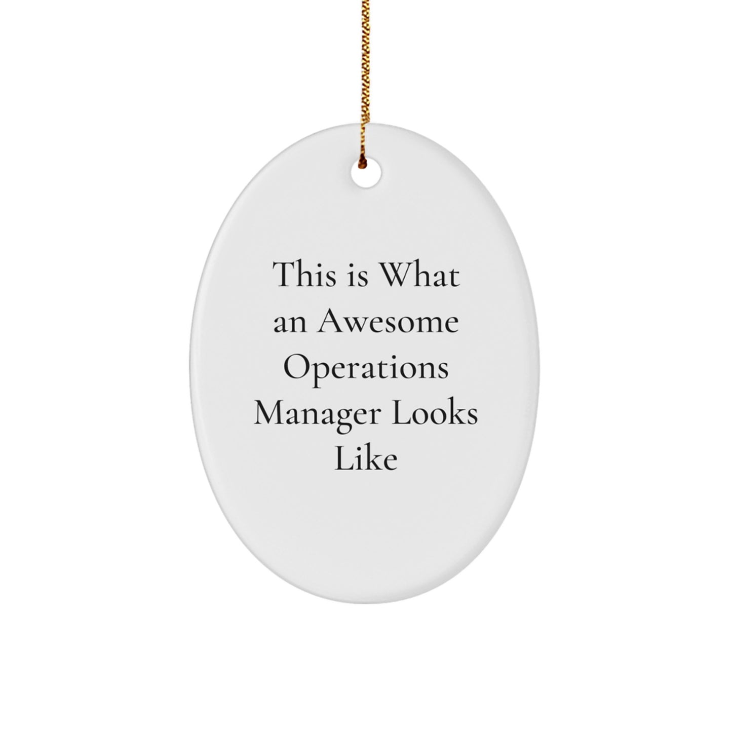 Funny Operations Manager Gifts - 'This Is What An Awesome Operations Manager Looks Like' Oval Ornament, Gifts from Friends to Operations Manager, Christmas Unique Gifts - Image 1