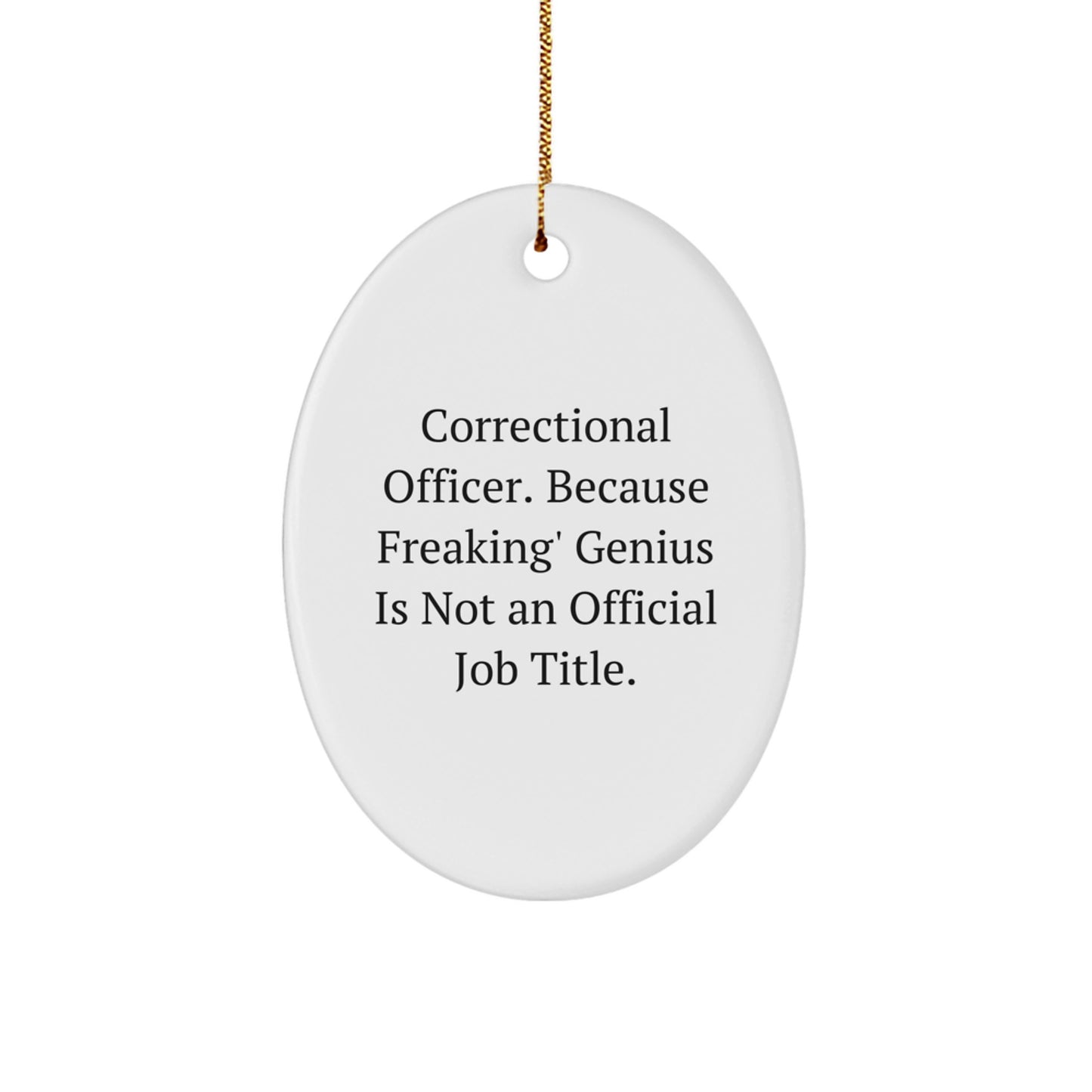 Funny Correctional Officer Gifts from Men, Unique Oval Ornament for Correctional Officer, Christmas Unique Gifts - Image 1
