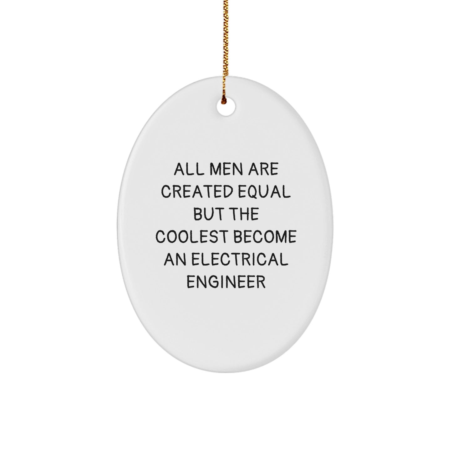 Funny Electrical Engineer Gifts for Men Christmas Oval Ornaments from Friends, Unique Christmas Unique Gifts for Electrical Engineers, Oval Shaped Ornaments - Image 1